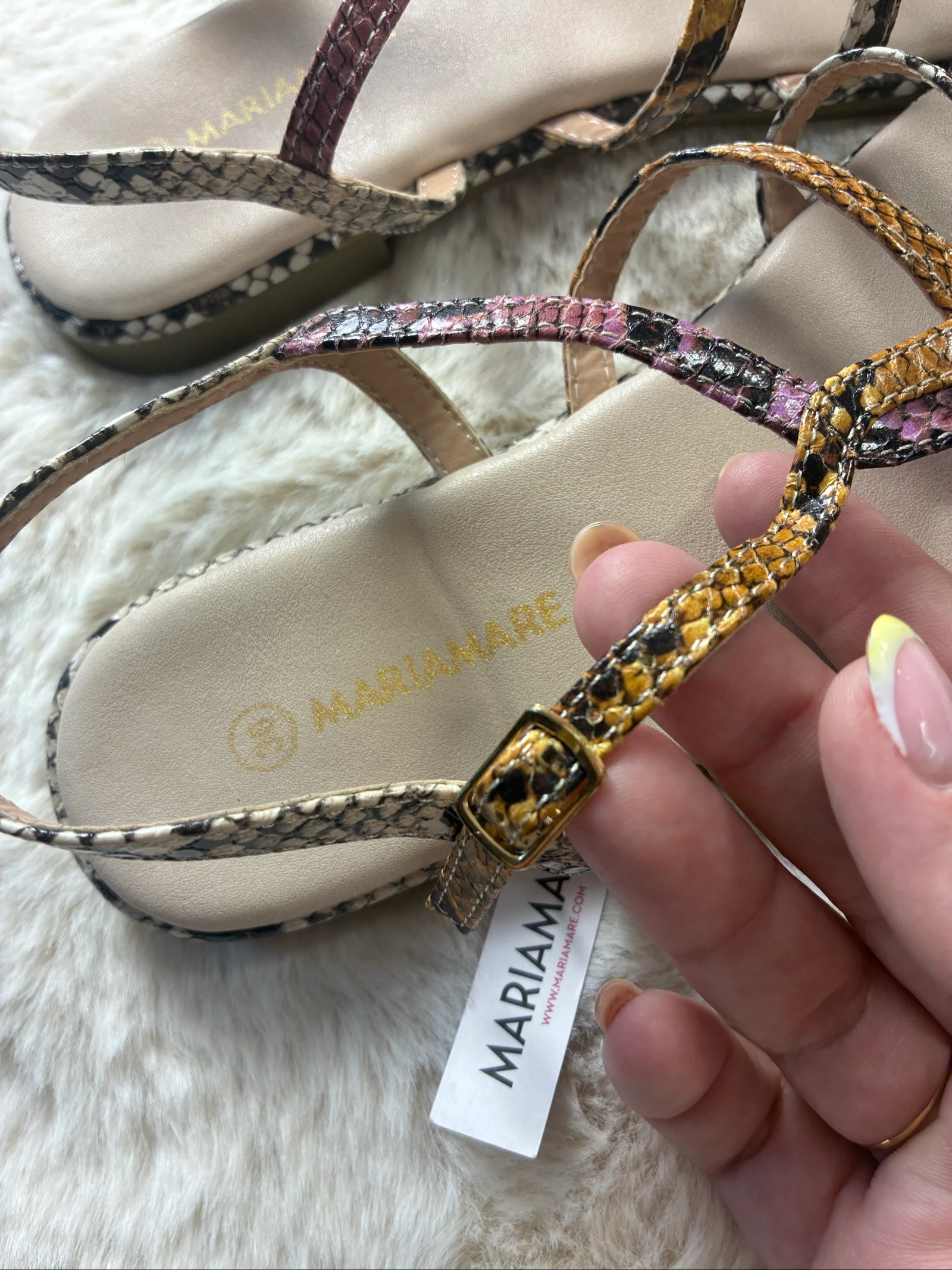 Sandalias planas Mariamare efecto pitón / serpiente T.36 - Nuevas – photo 3